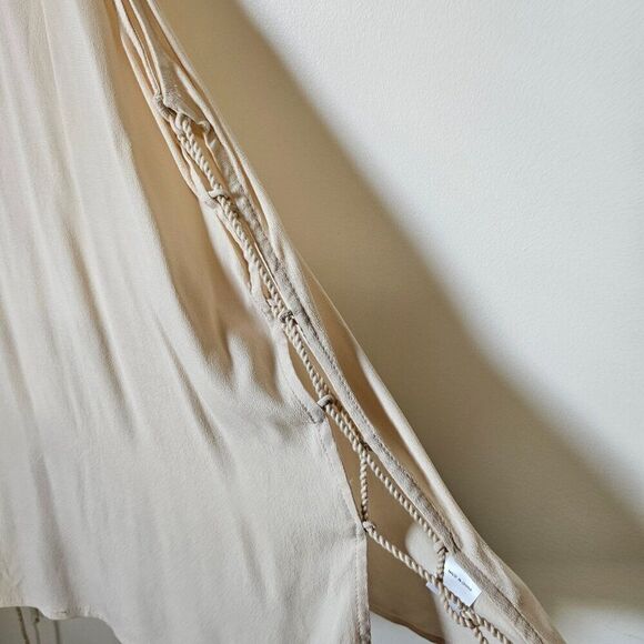 EUC DOE & RAE CREAM HALTER NECK LONG LINE SLEEVELESS TOP LACED SIDES SIZE L - Picture 3 of 11